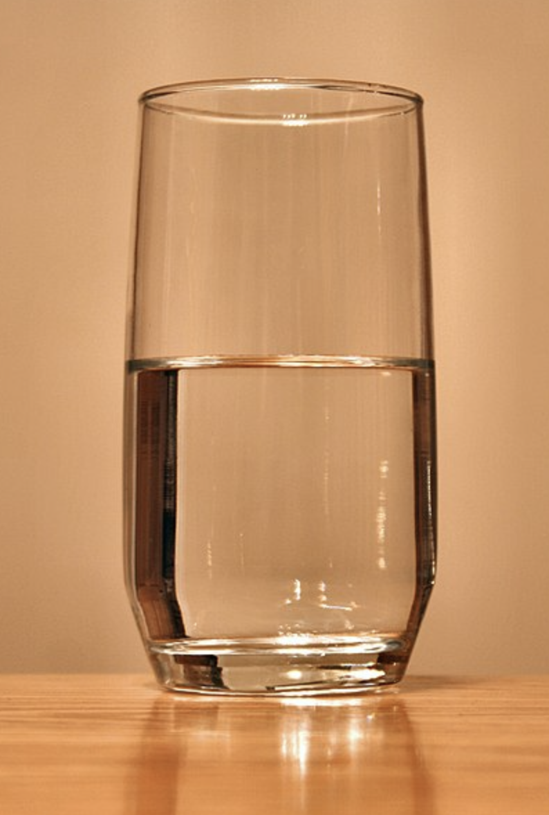 A glass of water